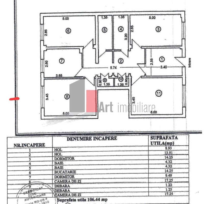 Giurgiu, ap. 4 cam., decomandat, parter,